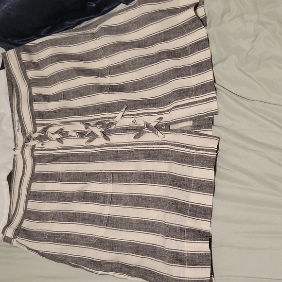 Madewell Linen Blend striped lace up skirt size 6 - Picture 9 of 9
